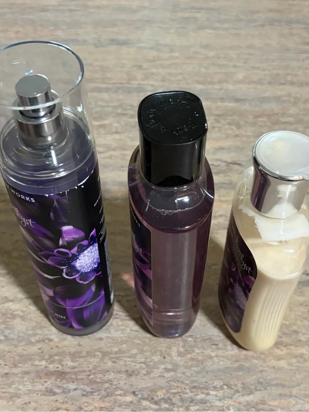 Bath & Body Works Discontinued Black Amethyst Body Wash, Mist, Body Lotion Trio